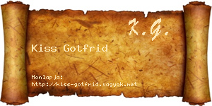 Kiss Gotfrid névjegykártya